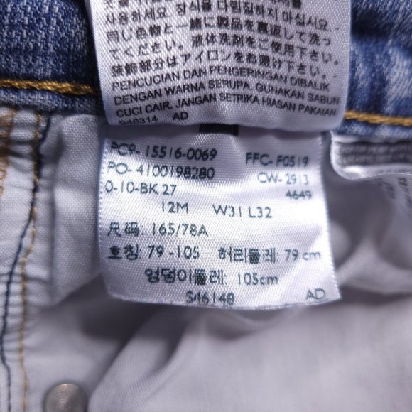 Levi's 515 Bootcut Jeans Size 12 Mid Rise Medium Wash Stretch Embellished Womens - Picture 8 of 9